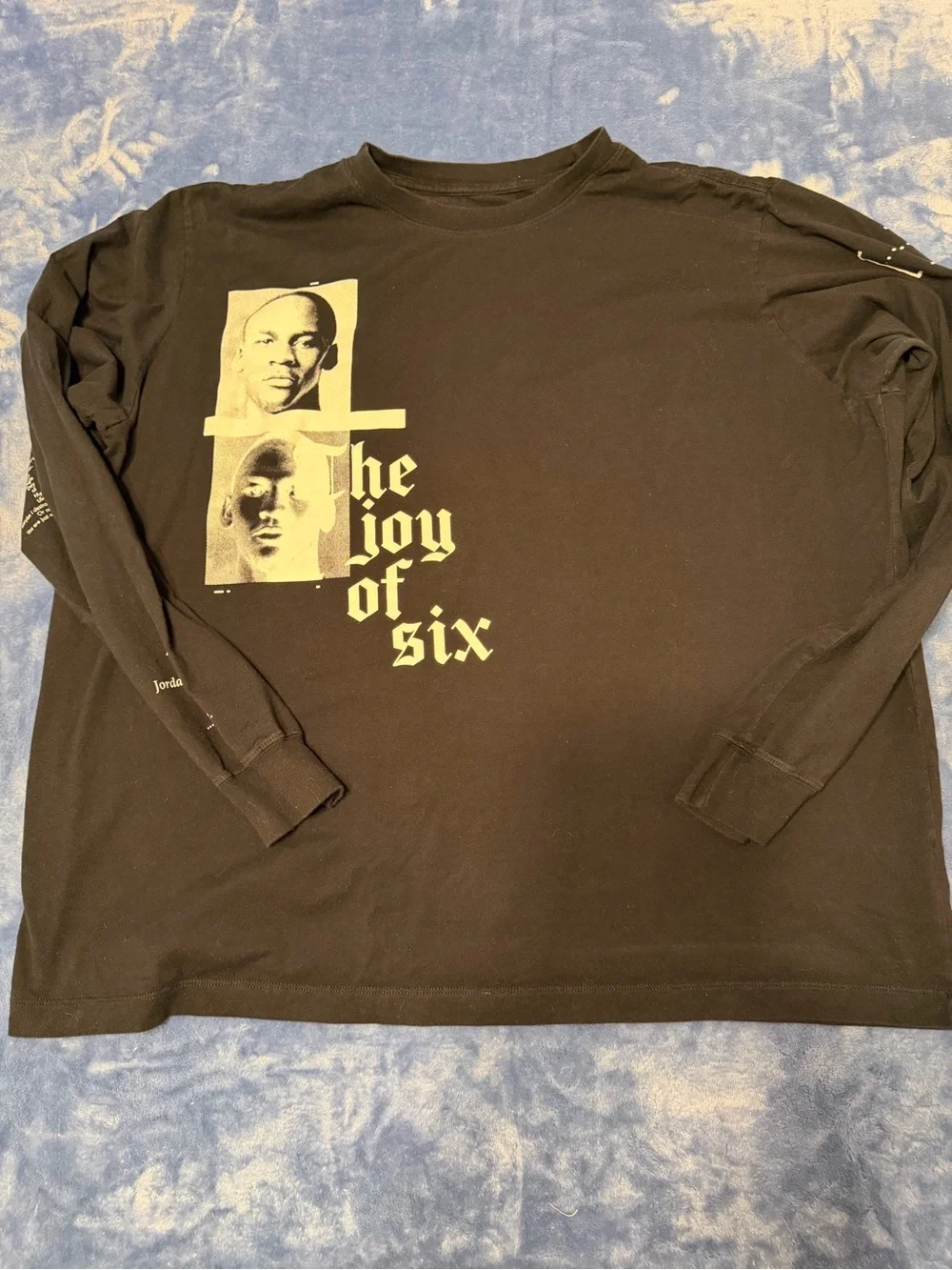 Jordan Black Long-Sleeve Graphic Tee “the joy of six”
